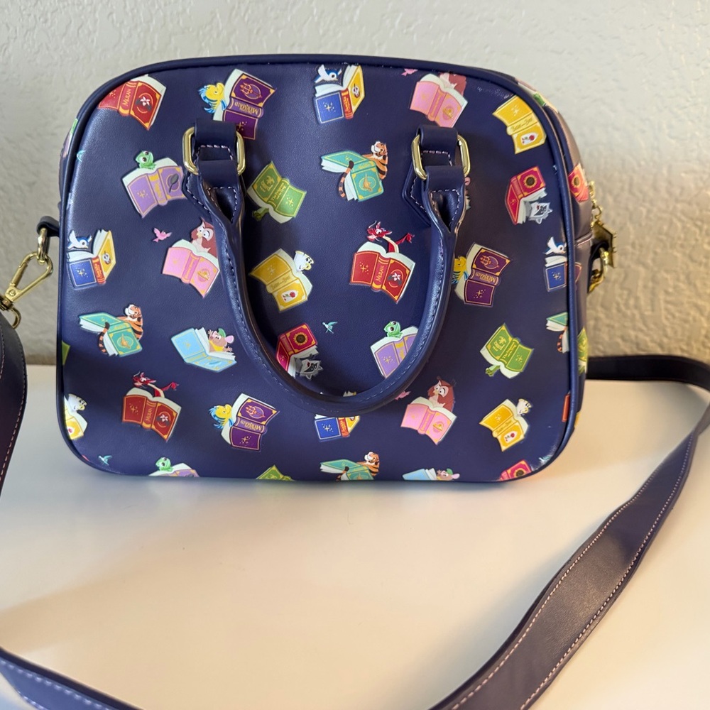 Disney Loungefly Princess Storybook Crossbody Purse – Purple